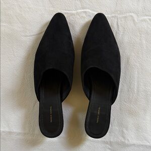 Mansur Gavriel Black Suede Pointed Mules